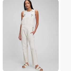 Gap White Denim Overalls